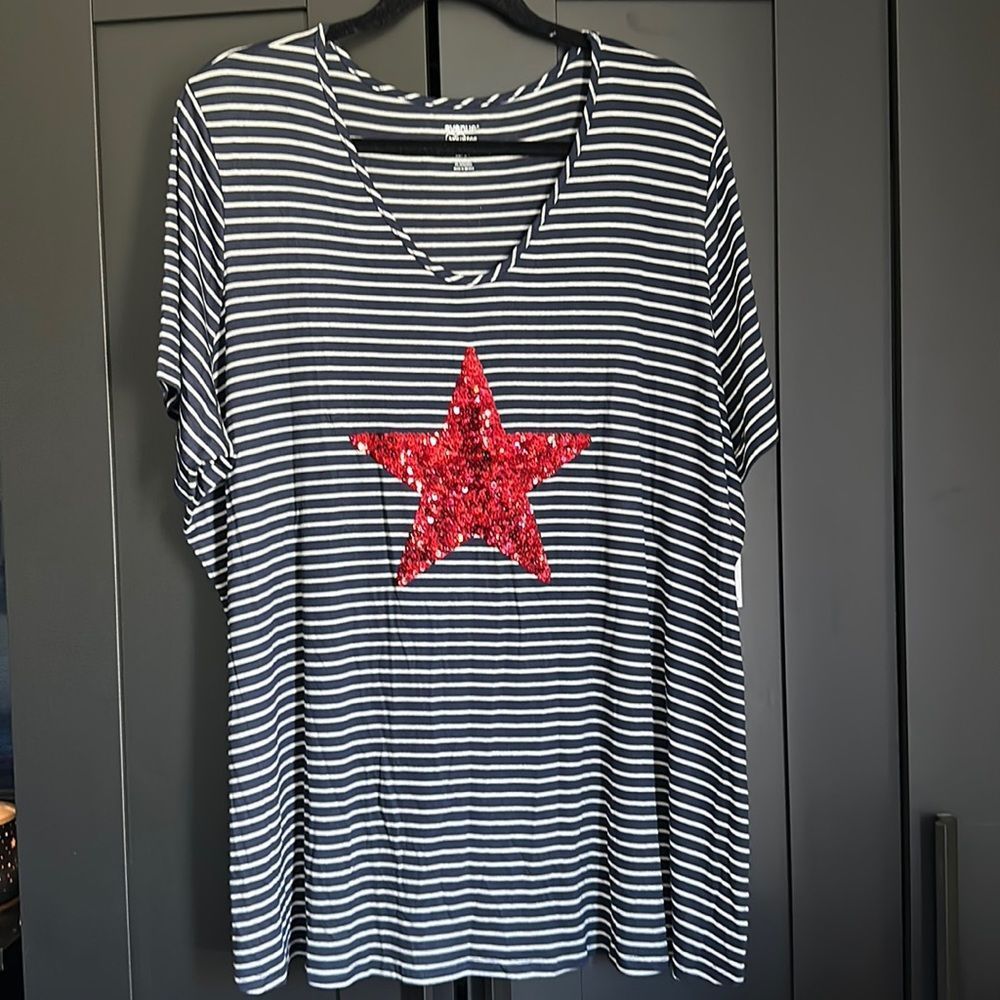 Avenue striped sequin star top